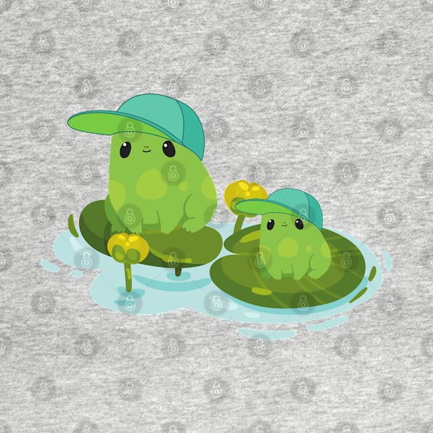 father and son cute frogs by Craftycarlcreations